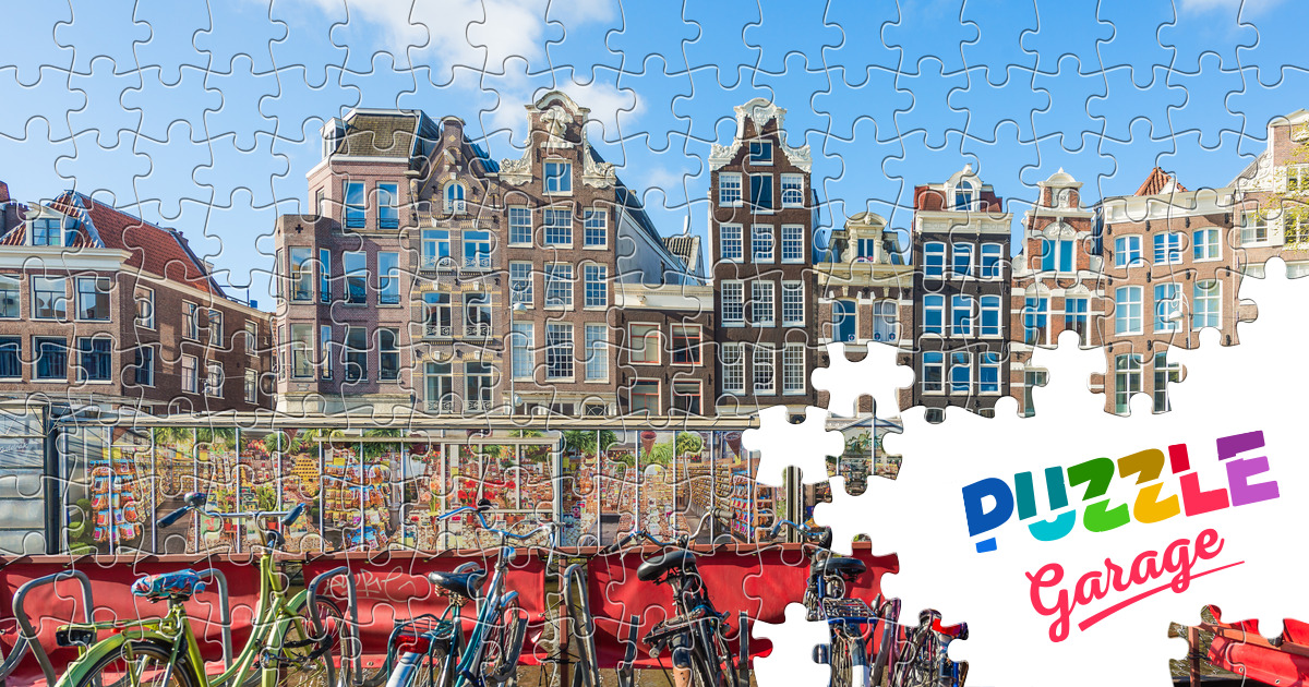 Traditional old houses and bicycles in Amsterdam Jigsaw Puzzle ...