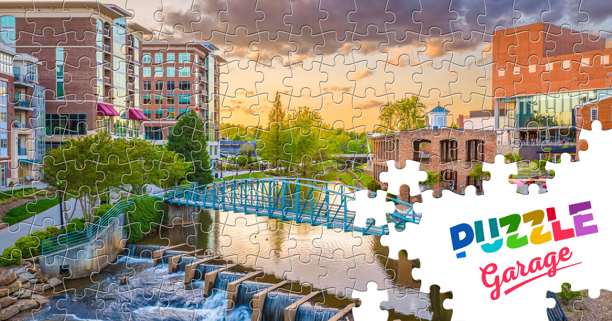 Falls Park in Greenville Jigsaw Puzzle (Countries, USA) Puzzle Garage