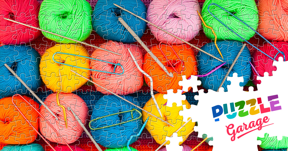 Yarn, knitting needles and hooks Jigsaw Puzzle (Home, Needlework) Puzzle Garage