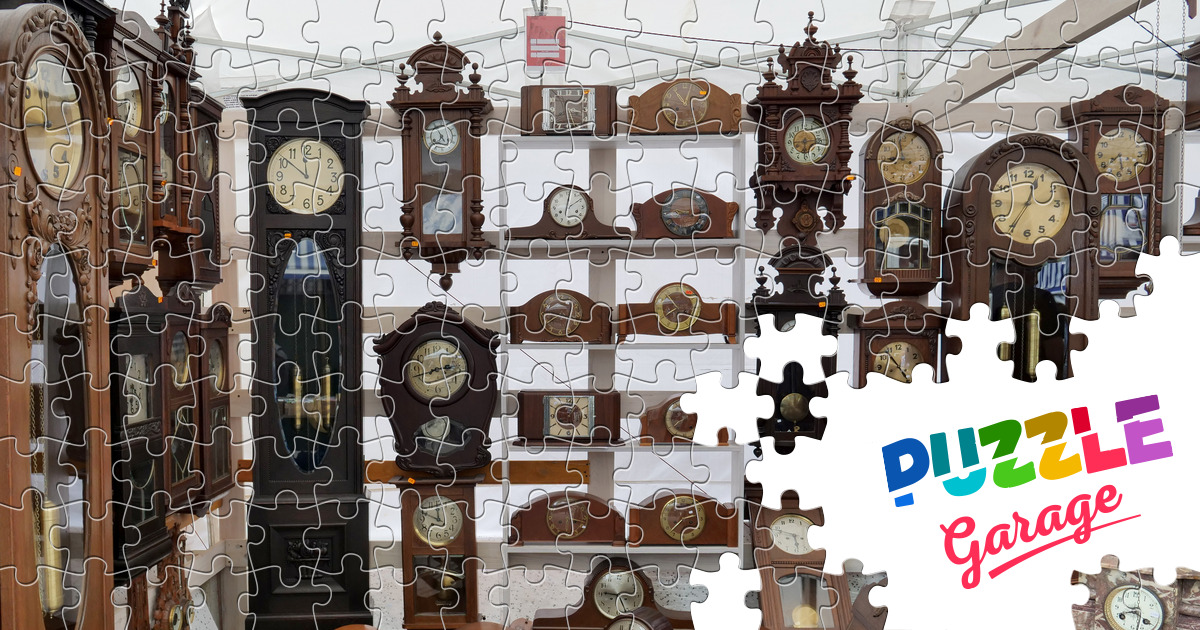 Collection of old clocks Jigsaw Puzzle (History, Flea market) Puzzle