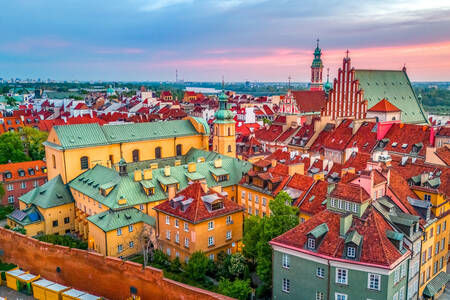 Udsigt over Slotspladsen i Warszawa