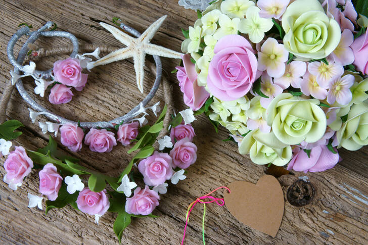 Wedding decoration made of clay