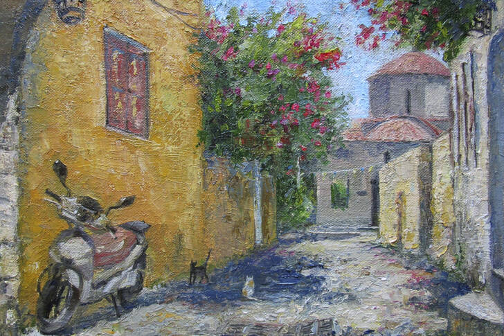 Letní ulice na Rhodu