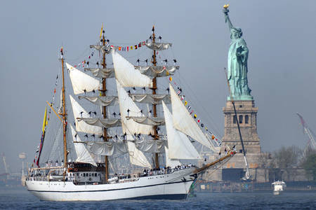 Sailboat in New York Harbor