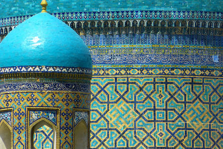 Mosaics on the walls of the madrasah