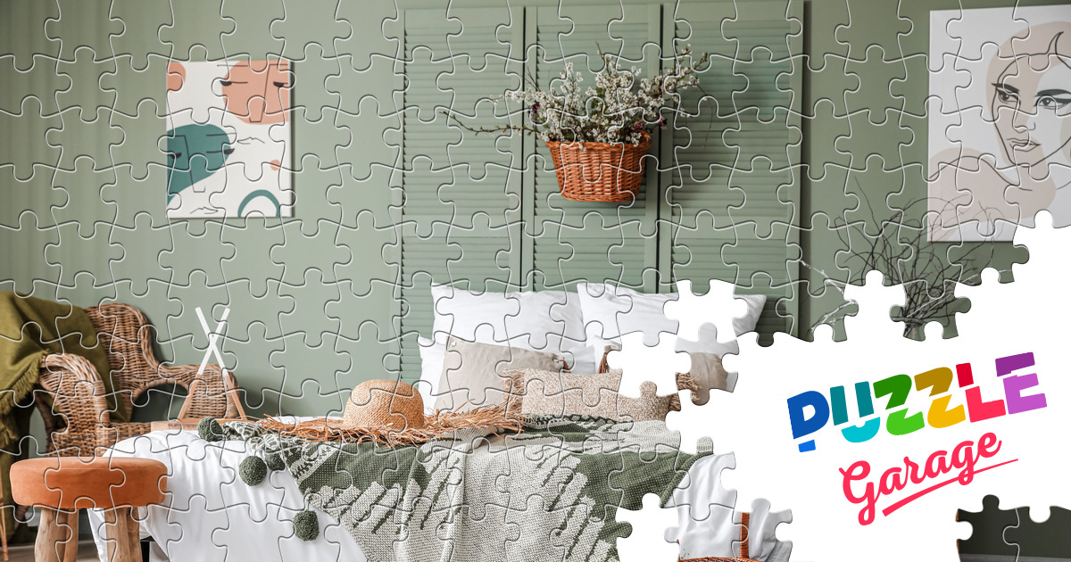 Modern bedroom interior Jigsaw Puzzle (Home, Interiors) Puzzle Garage