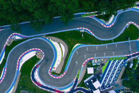 Top view of the go-kart road
