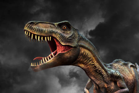 Tyrannosaurus proti temné obloze