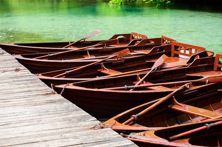 Boats on Plitvice Lakes