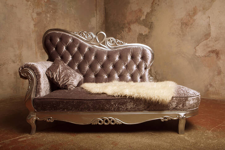 Barokk bársony kanapé