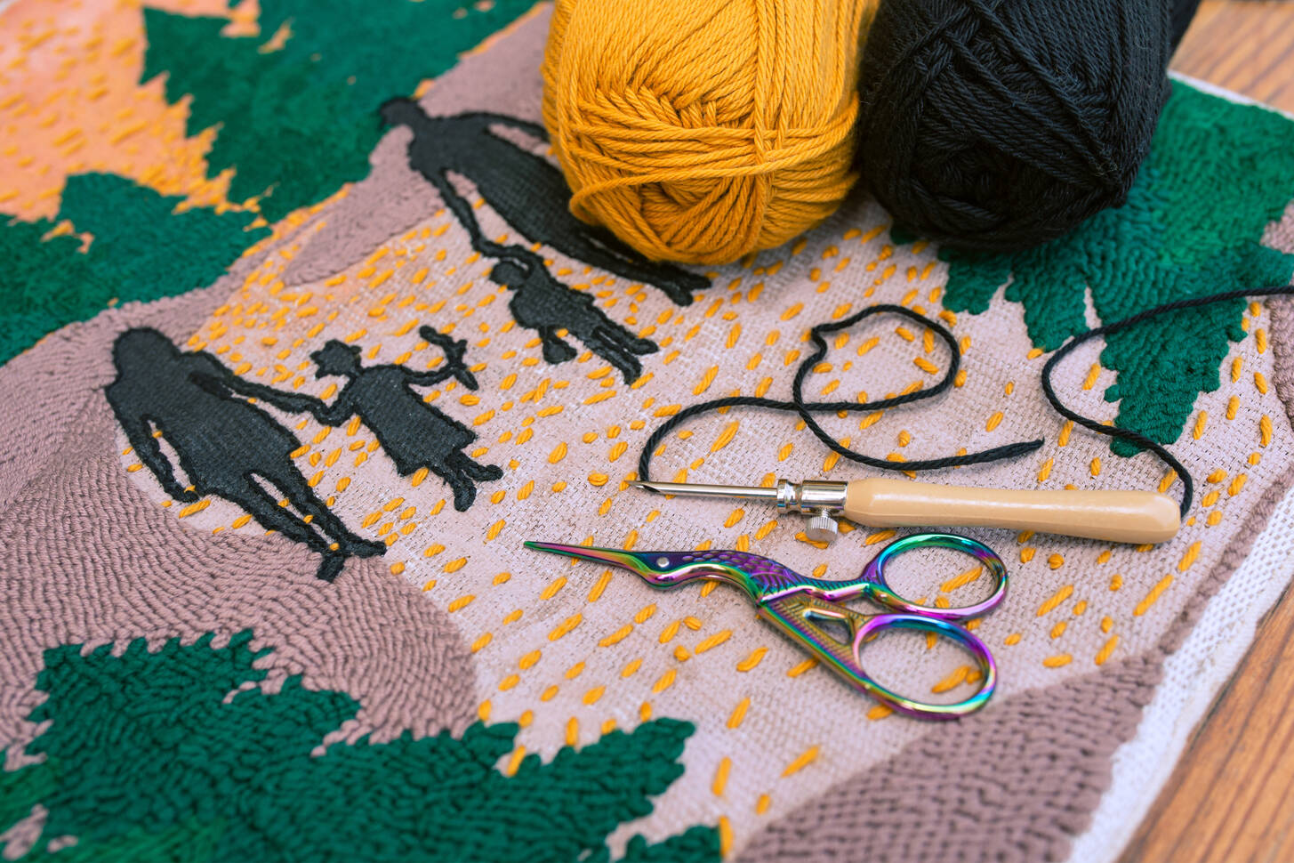 Picture embroidered with threads Jigsaw Puzzle (Home, Needlework) Puzzle Garage