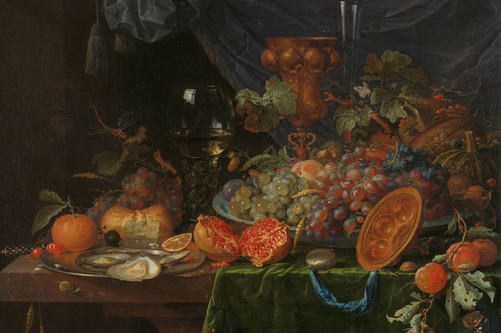 Abraham Mignon: "Naturaleza muerta con frutas y ostras"