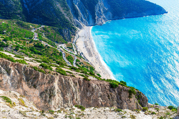 Kilátás a Paralia Myrtos strandra