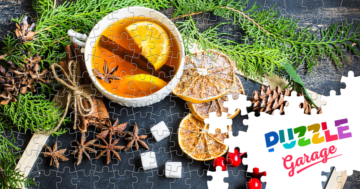 A Cup Of Tea With Cinnamon Jigsaw Puzzle (holidays, Christmas) 