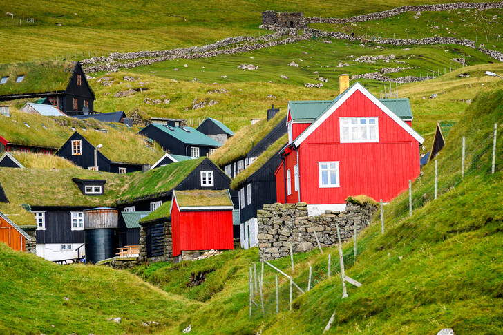 Houses on the island of Mykines