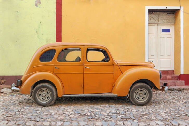 Old orange car