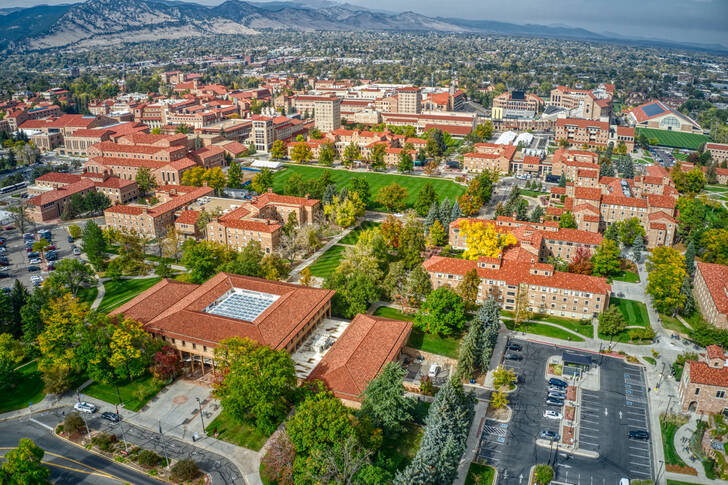Blick auf die University of Colorado in Boulder