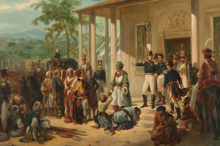 Nicolaas Pieneman: "The Arrest of Diepo Negoro by Lieutenant-General Baron De Kock"