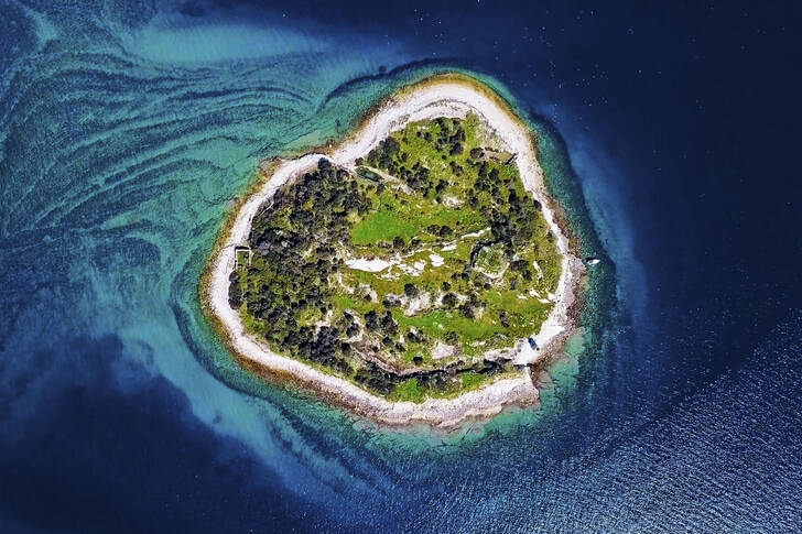 Vista desde arriba de la isla del Parque Brijuni