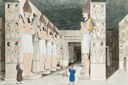 Giovanni Battista Belzoni: "Illustration des Inneren des Tempels in Ibsambul"