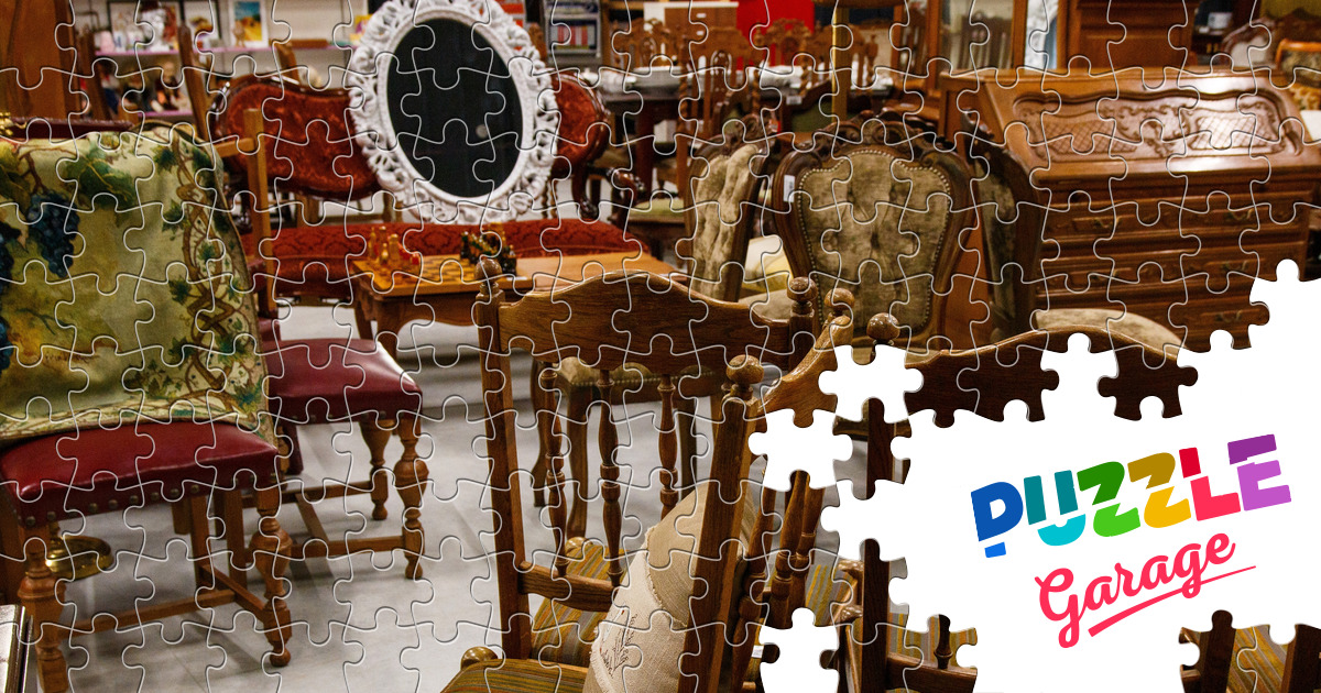 Antique items in an antique shop Jigsaw Puzzle (History, Antique