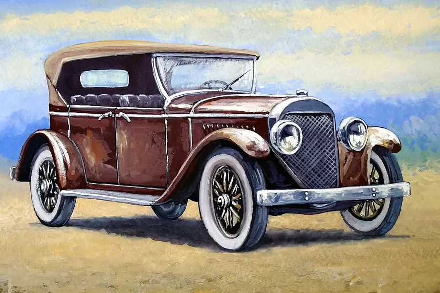 Pintando com um carro retrô