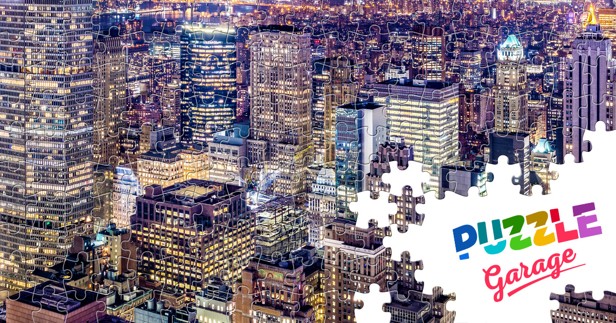 Manhattan at night Jigsaw Puzzle (Countries, USA) | Puzzle Garage