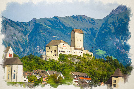 Vaduzský hrad na obrázku