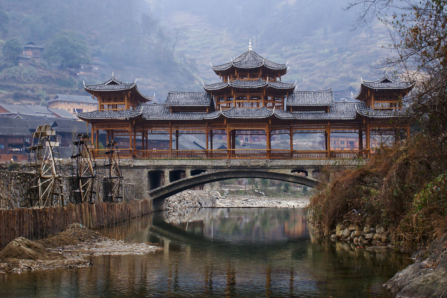 Chinese Village Bridge Jigsaw Puzzle (Countries, China) | Puzzle Garage