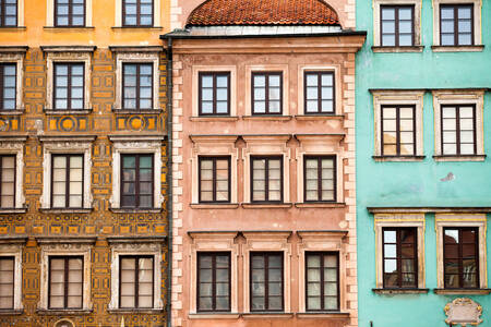 Kleurrijke gebouwen in Warschau