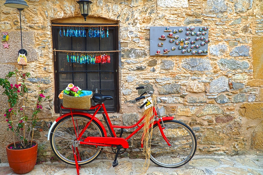 Bicicletă pe străzile din Datca