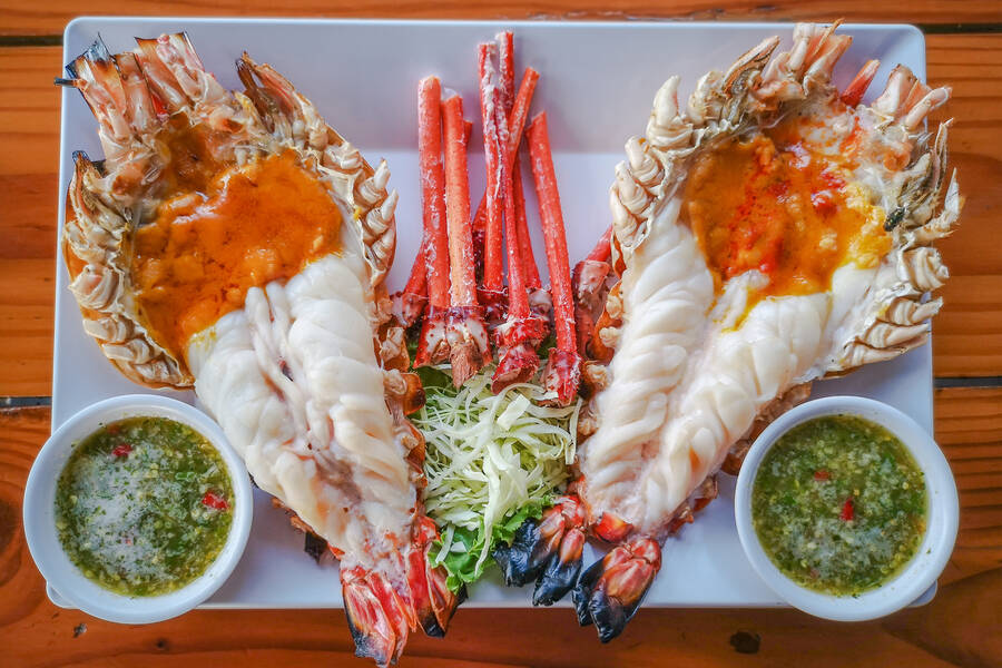 Dish with fried seafood and vegetables Jigsaw Puzzle (Home, Food