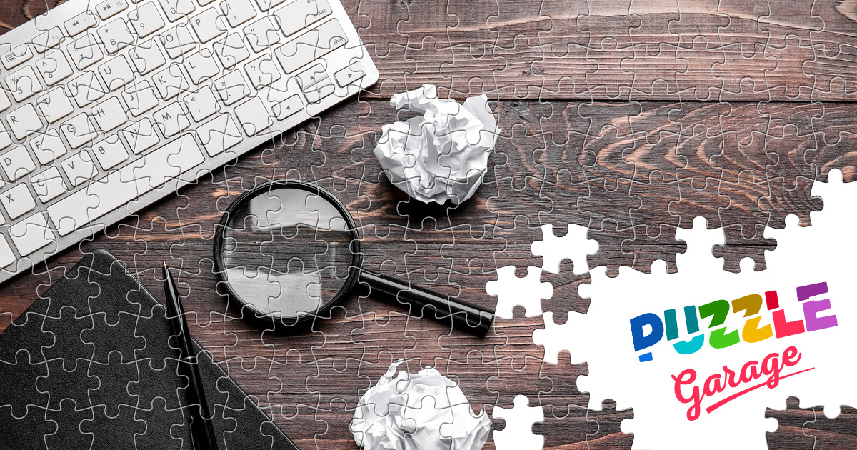 Notepad, pen and keyboard Jigsaw Puzzle (Stuff, Electronics) Puzzle