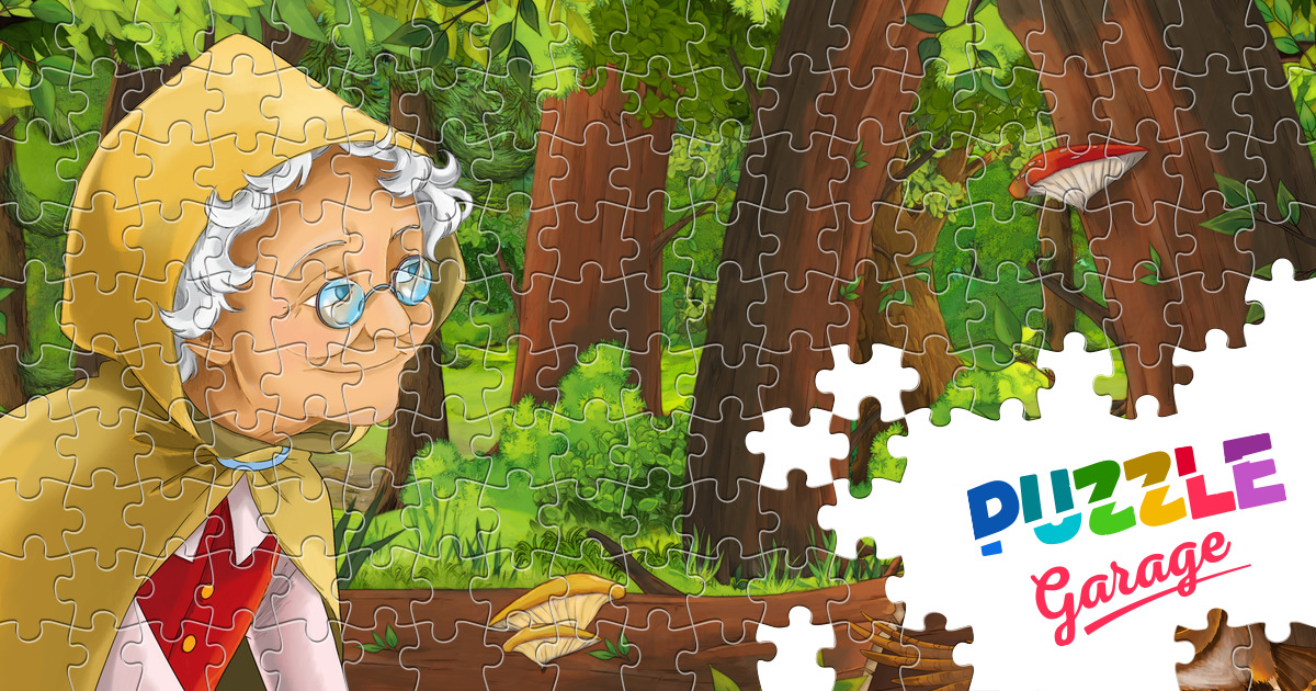 Granny in the woods Jigsaw Puzzle (For children, Fairy tales) Puzzle