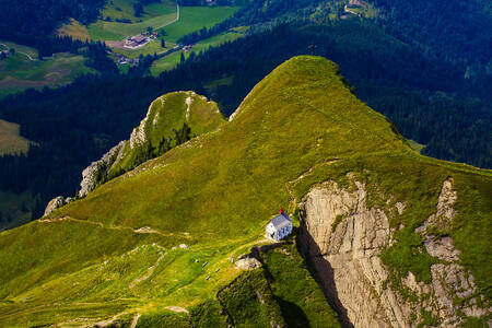 Aerial view of the Swiss Alps