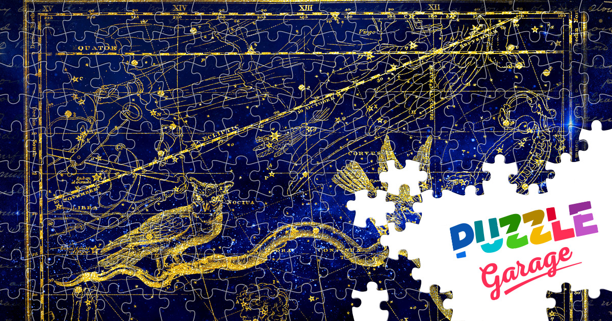 Mapa súhvezdia Skladačky (Vesmír, Astronómie) | Puzzle Garage