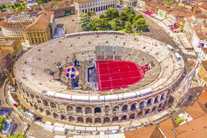 Udsigt ovenfra over Verona Arena