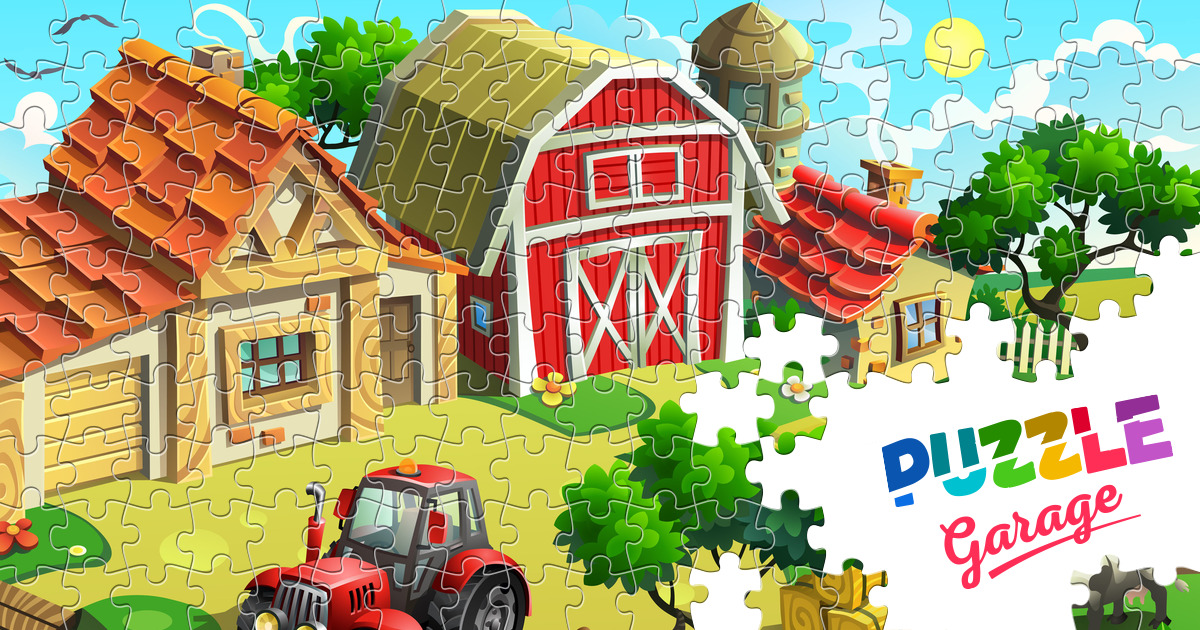 Farm tractor Jigsaw Puzzle (For children, Cartoon Illustrations ...