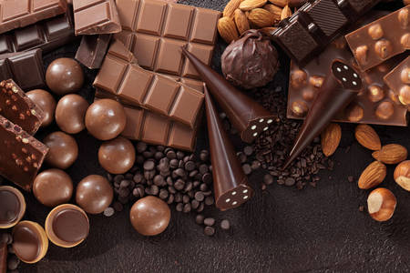 Chocolates variados e chocolates
