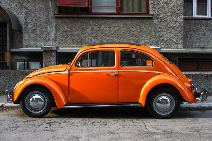 Orange vintage car