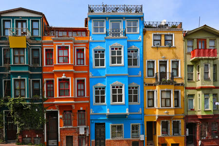 Colorful houses in Balat quarter