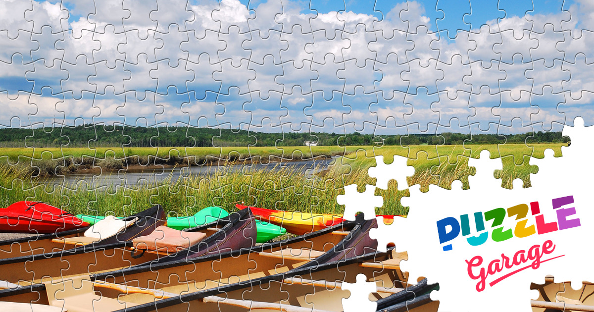 Canoe on the lake Jigsaw Puzzle (Technics, Ships) Puzzle Garage