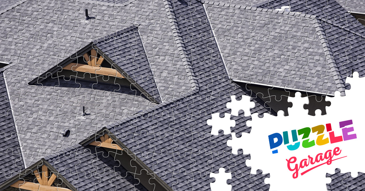 Modern tiled roof Jigsaw Puzzle (Architecture, Roofs) Puzzle Garage