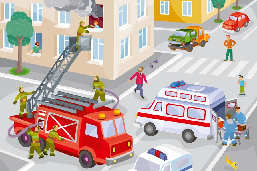 Retter in Flammen