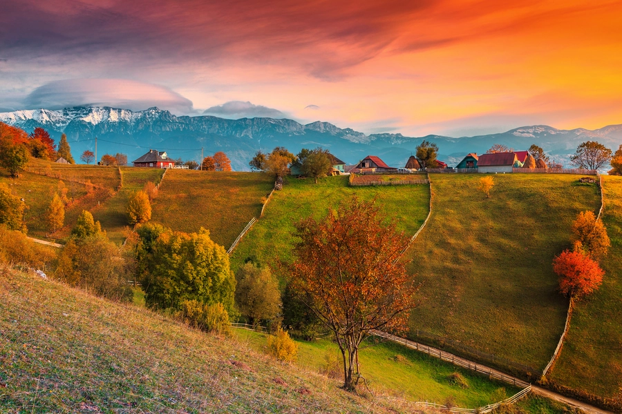 Village sur la colline