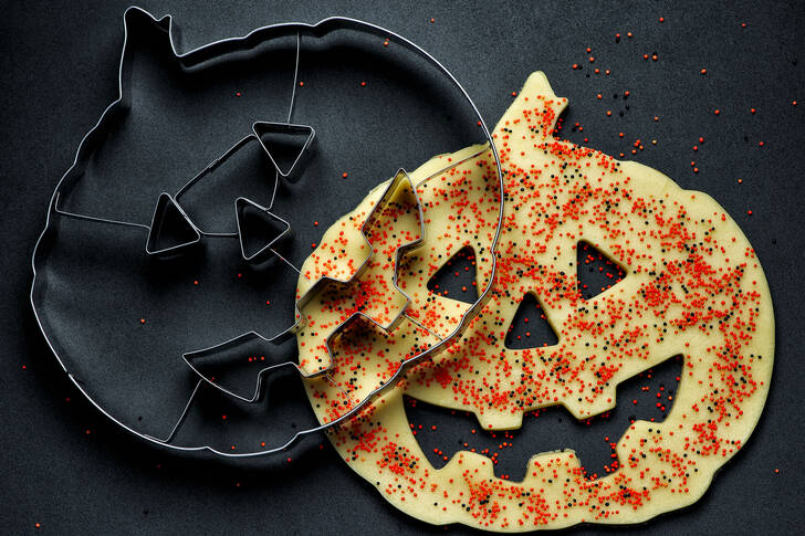 Galletas en forma de calabaza