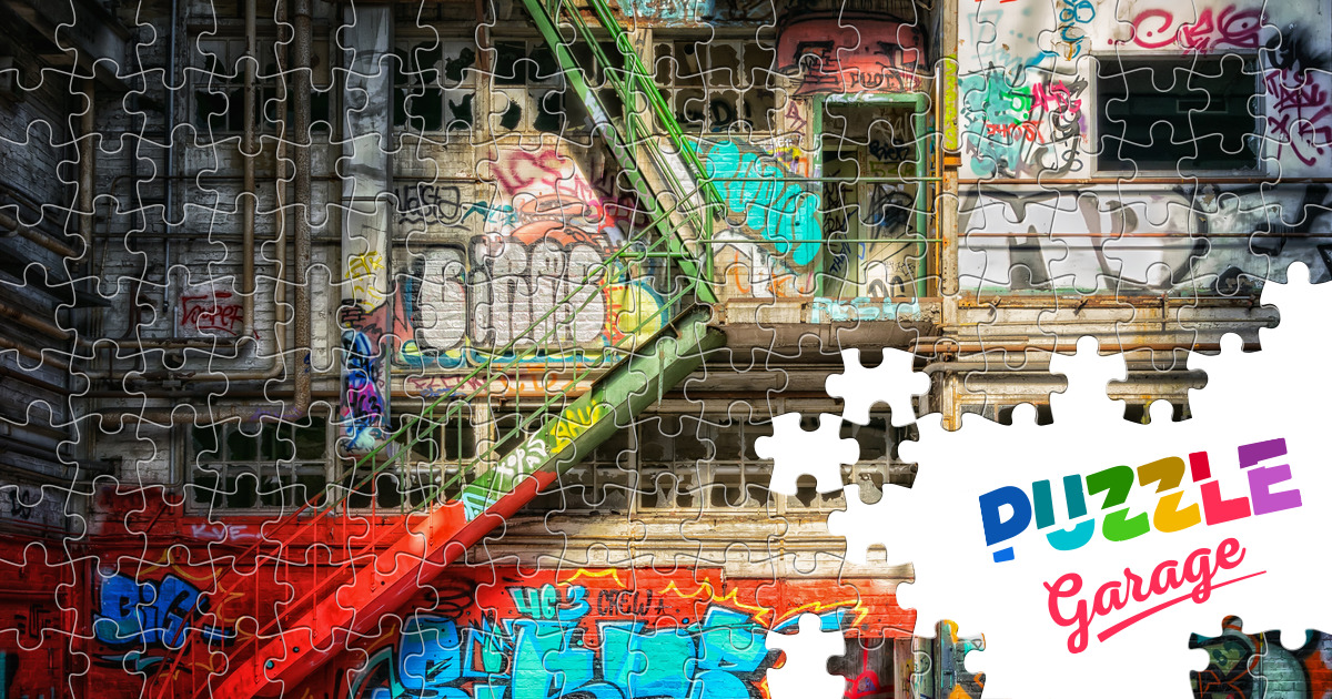 Graffiti in abandoned places Jigsaw Puzzle (Art, Graffiti) Puzzle Garage