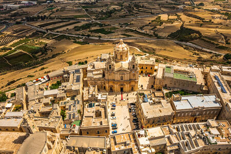 View of the city of Mdina from above