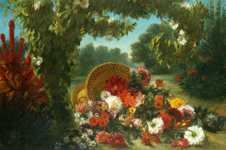 Eugene Delacroix: "Basket of Flowers"