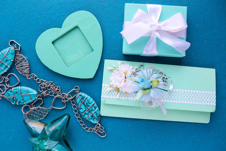 A gift, a heart and an envelope